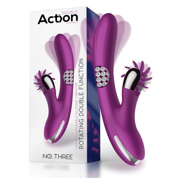 No. Three Rotador con Bolas Giratorias 360º y Rueda Estimuladora USB Silicona de la marca ACTION