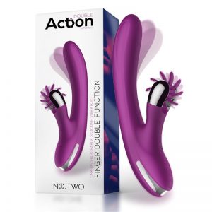 No. Two Vibrador Movimiento Finger y Rueda Estimuladora USB Silicona de la marca ACTION