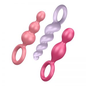 Pack 3 Plugs Silicona Tri Color diseñado por la marca SATISFYER