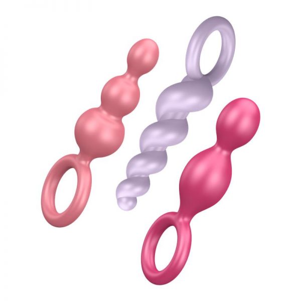Pack 3 Plugs Silicona Tri Color diseñado por la marca SATISFYER