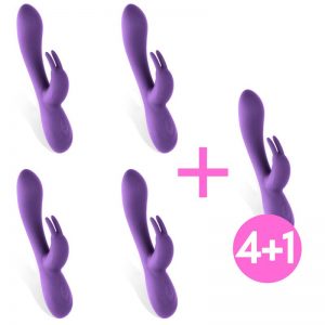 Pack 4+1 Mauve Vibrador Unibody Silicona Liquida USB Purpura diseñado por la marca INTOYOU