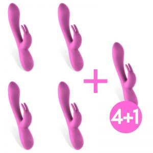 Pack 4+1 Mauve Vibrador Unibody Silicona Liquida USB Rosa diseñado por la marca INTOYOU
