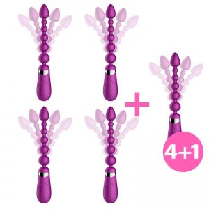 Pack 4+1 No. Five Bolas Anales con Vibracion Fléxible USB Silicona de la marca ACTION