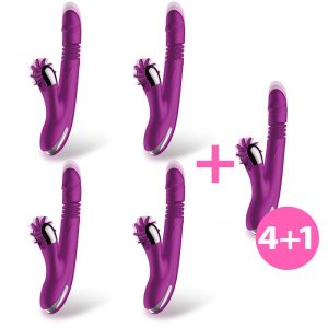 Pack 4+1 No. Four Vibrador Up and Down y Rueda Estimuladora USB Silicona de la marca ACTION