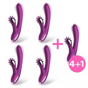 Pack 4+1 No. One Vibrador con Rueda Estimuladora USB Silicona de la marca ACTION