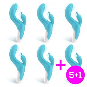 Pack 5+1 Brightblue Vibrador Ergonomico Doble Motor USB diseñado por la marca ÜNIHÖRN