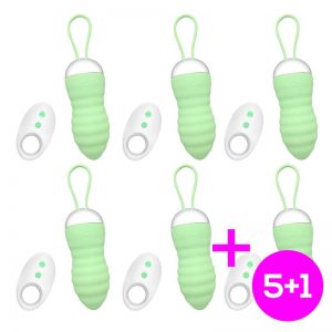 Pack 5+1 Brightgreen Huevo Vibrador Control Remoto USB diseñado por la marca ÜNIHÖRN