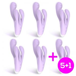 Pack 5+1 Brightlilac Vibrador Ergonomico Triple Motor USB diseñado por la marca ÜNIHÖRN