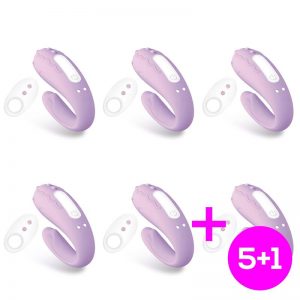 Pack 5+1 Brightmauve Vibrador para Parejas Doble Motor Control Remoto diseñado por la marca ÜNIHÖRN