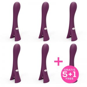 Pack 5+1 Gratis Bardot Vibrador Silicona Recargable USB Púrpura de la marca ENGILY ROSS