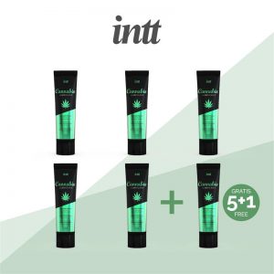 Pack 5+1 Lubricante Base Agua Sabor Canabis 100 ml diseñado por la marca INTT