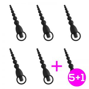 Pack 5+1 Marbe Cadena Anal con Vibracion USB Siliona diseñado por la marca TARDENOCHE