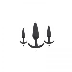 Pack de 3 Plug Anal Silicona Negro diseñado por la marca OHH TOYS
