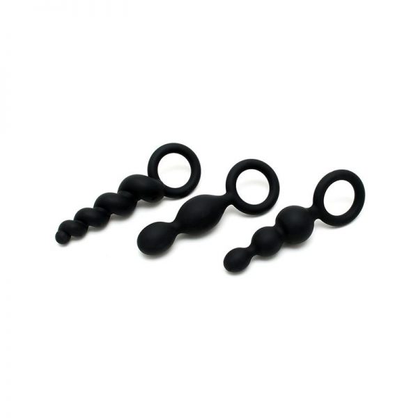 Pack de 3 Plugs Silicona Negro de la tienda erótica web www.tiendaeroticaweb.es