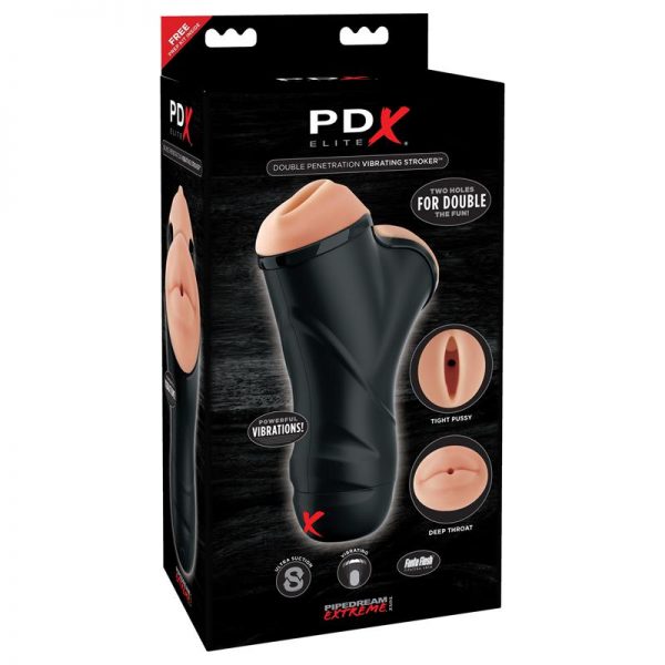 PDX Elite Masturbador de Doble Penetración Vibrador marca PDX ELITE