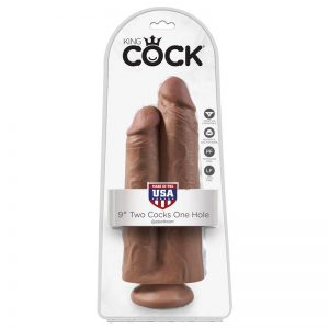 Pene Doble Two Cocks One Hole Bronceado 9 barato