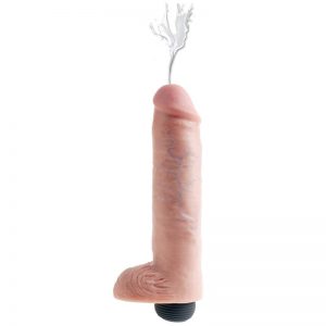 Pene Eyaculador con Testículos 10 - Color Natural marca KING COCK