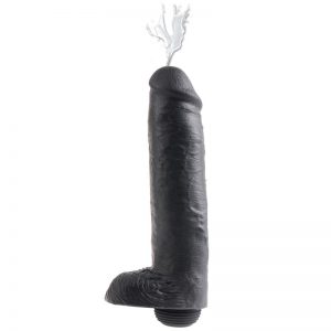 Pene Eyaculador con Testículos 11 - Color Negro marca KING COCK