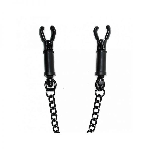 Pinzas para Pezones con Cadena Ajustable Negro de calidad