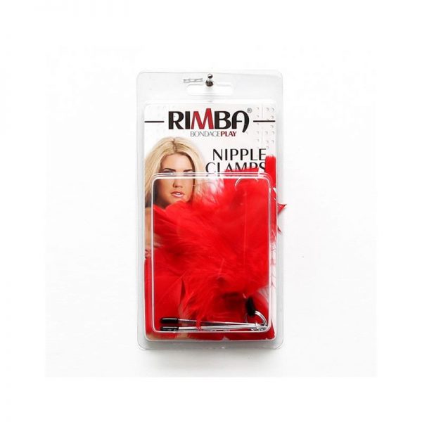 Pinzas para Pezones con Plumas Rojas Ajustables de calidad
