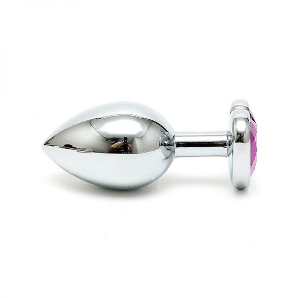 Plug Anal Acero Inox Cristal Corazón Púrpura de calidad