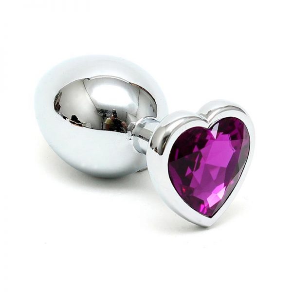 Plug Anal Acero Inox Cristal Corazón Púrpura barato