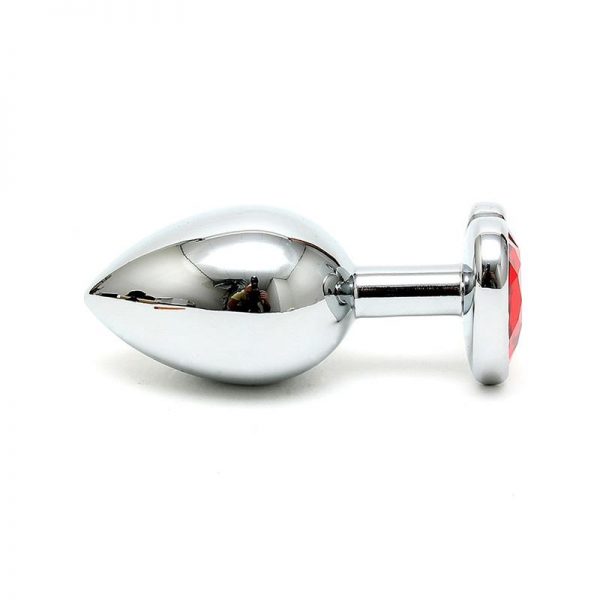 Plug Anal Acero Inox Cristal Corazón Rojo de calidad