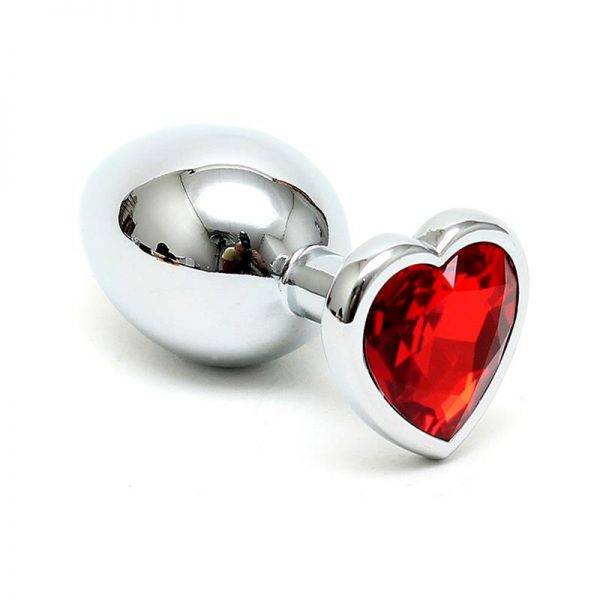 Plug Anal Acero Inox Cristal Corazón Rojo barato