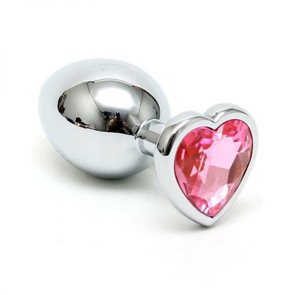 Plug Anal Acero Inox Cristal Corazón Rosa barato