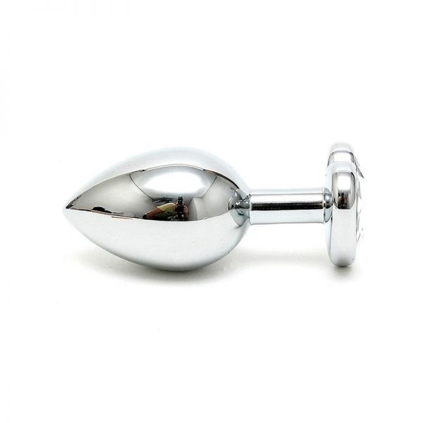 Plug Anal Acero Inox Cristal Corazón Transparente de calidad
