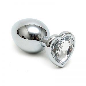 Plug Anal Acero Inox Cristal Corazón Transparente barato