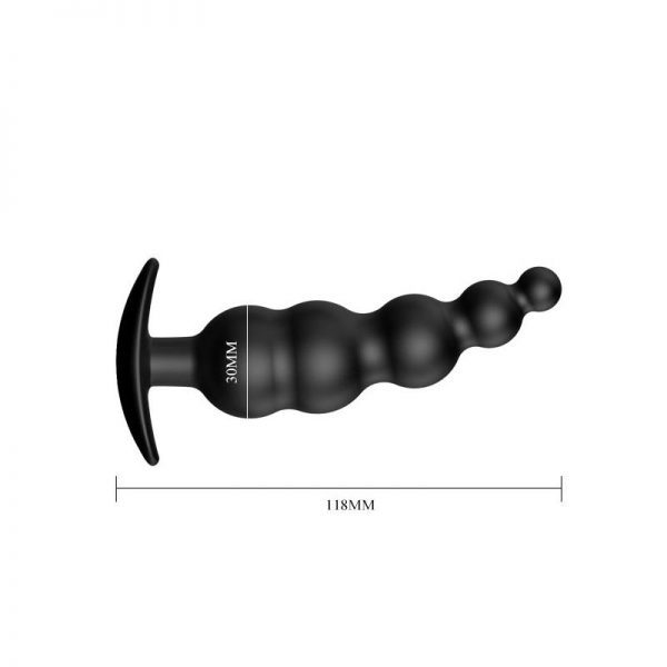 Plug Anal Burbujas Silicona Negro marca PRETTYLOVE