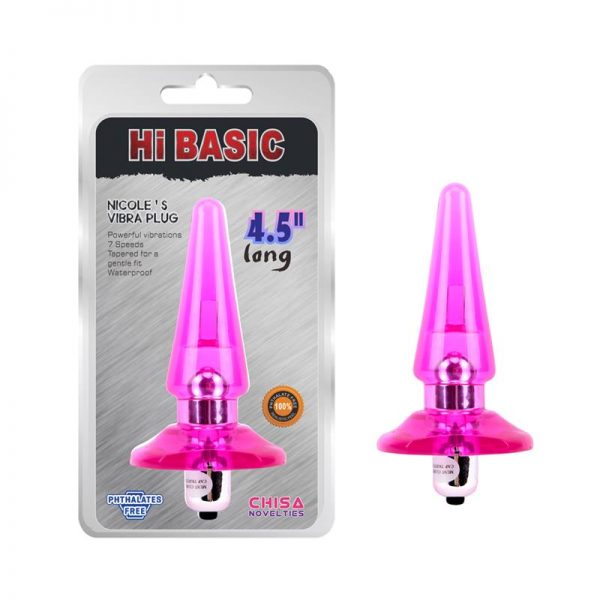 Plug Anal con Vibracion Nicoles 2.5 x 3.2 cm Rosa diseñado por la marca CHISA