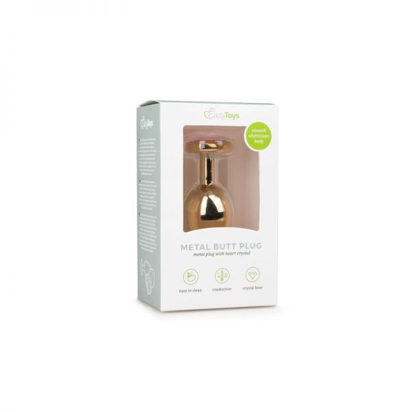 comprar Plug Anal de Aluminio No. 7 - Oro/Rosa en sex shop www.tiendaeroticaweb.es