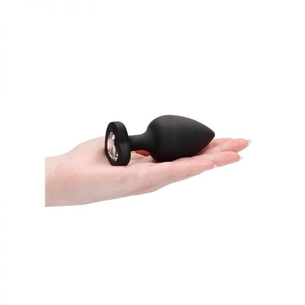 Plug Anal Diamond Heart Extra Grande Negro de la tienda erótica web www.tiendaeroticaweb.es