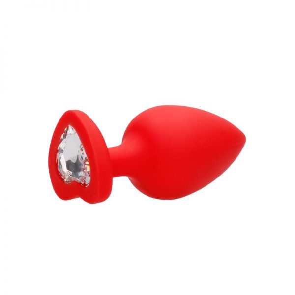 Plug Anal Diamond Heart Extra Grande Rojo fabricado por OUCH!