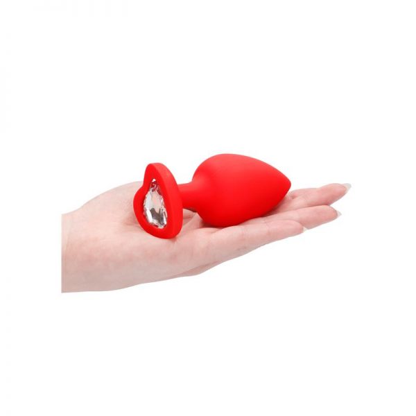 Plug Anal Diamond Heart Extra Grande Rojo de la tienda erótica web www.tiendaeroticaweb.es