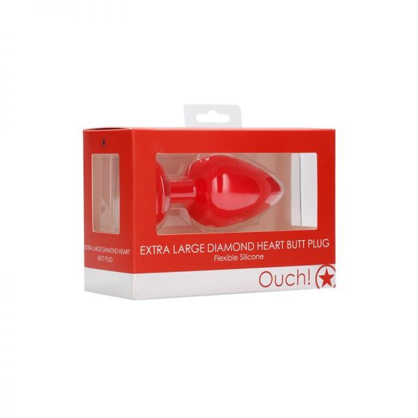 Plug Anal Diamond Heart Extra Grande Rojo de calidad