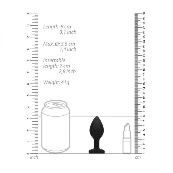 Plug Anal Diamond Heart Grande Negro de calidad