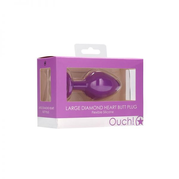 Plug Anal Diamond Heart Grande Purpura de calidad