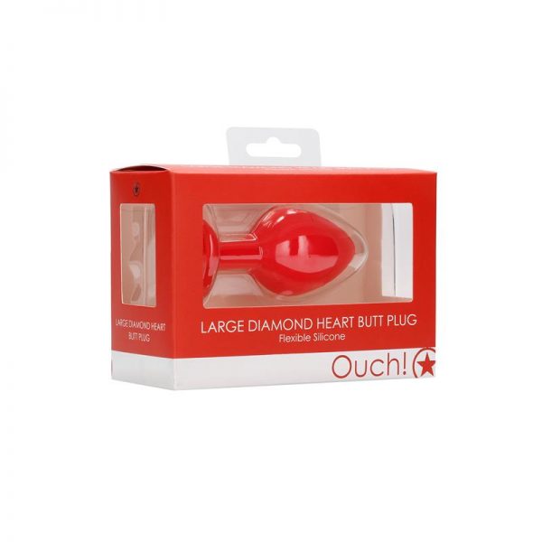 Plug Anal Diamond Heart Grande Rojo de calidad