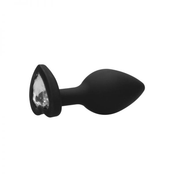 comprar Plug Anal Diamond Heart Mediano Negro en sex shop online