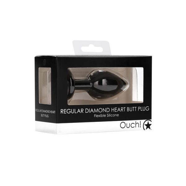Plug Anal Diamond Heart Mediano Negro barato