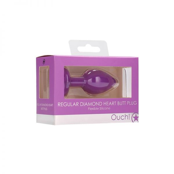 Plug Anal Diamond Heart Mediano Purpura barato