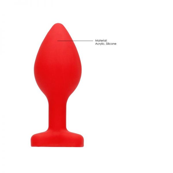 Plug Anal Diamond Heart Mediano Rojo de calidad y barato