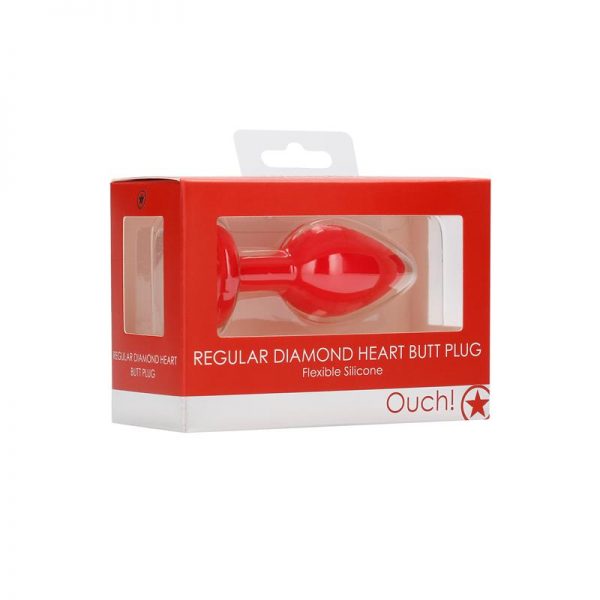 Plug Anal Diamond Heart Mediano Rojo barato
