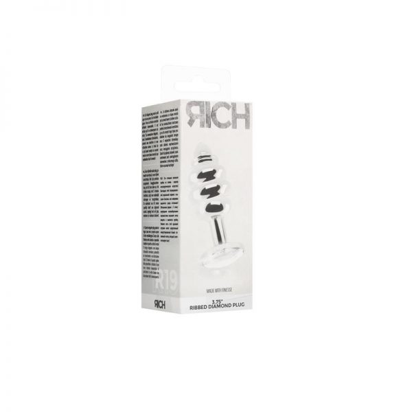 Plug Anal Diamond Ondulaciones 9.1 cm Color Plata de la tienda erótica web www.tiendaeroticaweb.es