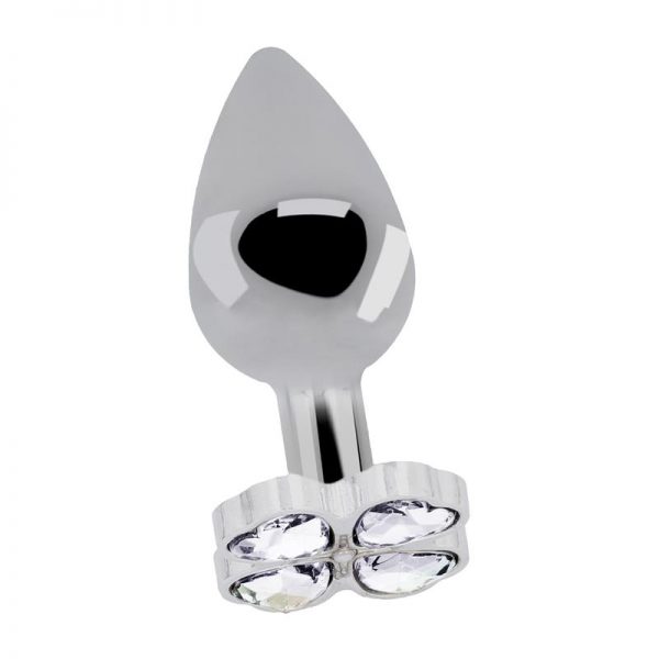Plug Anal Diamond Trebol 9.4 cm Color Plata diseñado por la marca RICH