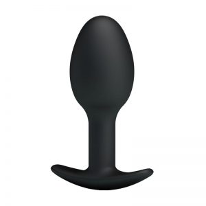 Plug Anal Silicona Negro con Bola diseñado por la marca PRETTYLOVE