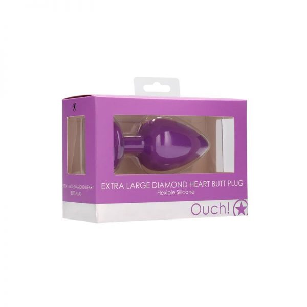 Plug Anala Diamond Heart Extra Grande Pupura de calidad